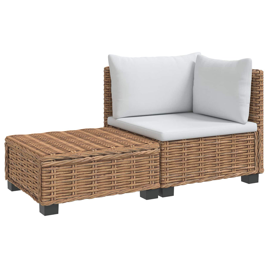 2 st Rieten Loungeset met Kussens GENDT Natuurlijk rattan