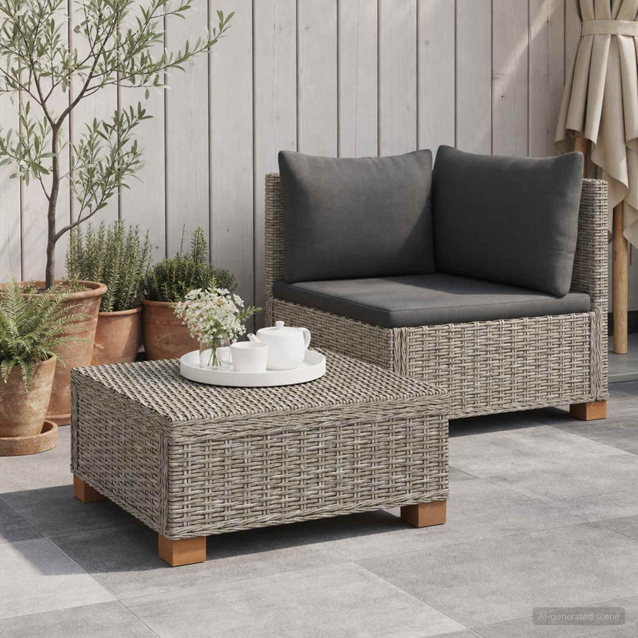 2 st Rieten Loungeset met Kussens GENDT Natuurlijk rattan