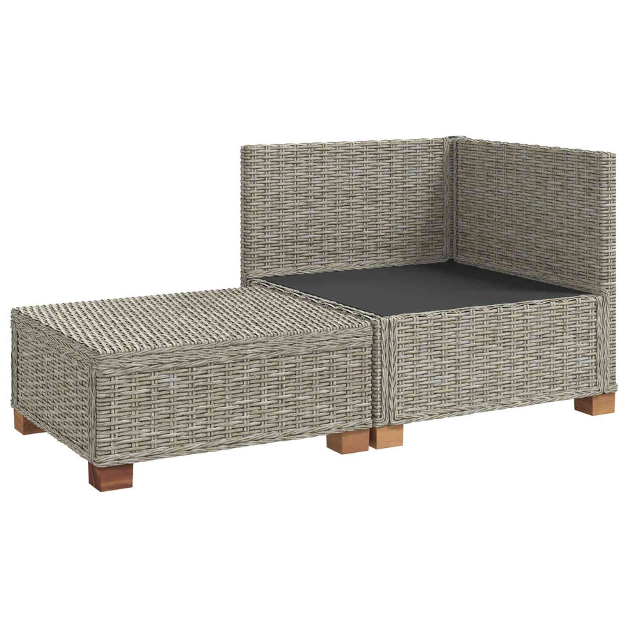 2 st Rieten Loungeset met Kussens GENDT Natuurlijk rattan