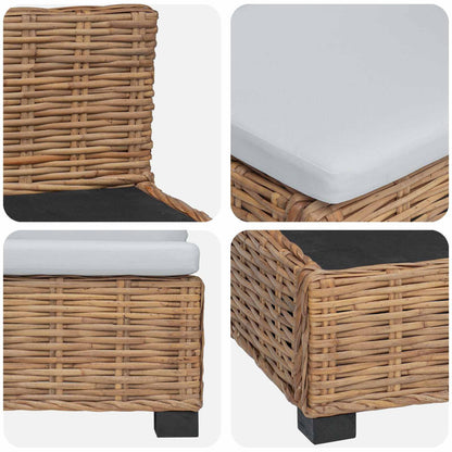 2 st Rieten Loungeset met Kussens GENDT Natuurlijk rattan