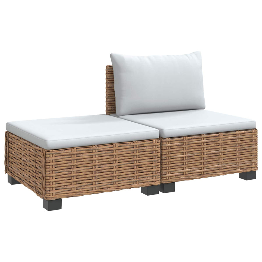 2 st Rieten Loungeset met Kussens GENDT Natuurlijk rattan