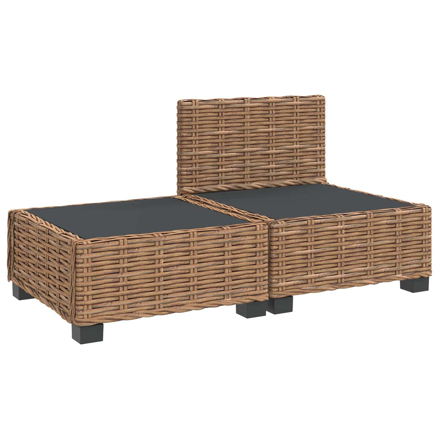 2 st Rieten Loungeset met Kussens GENDT Natuurlijk rattan