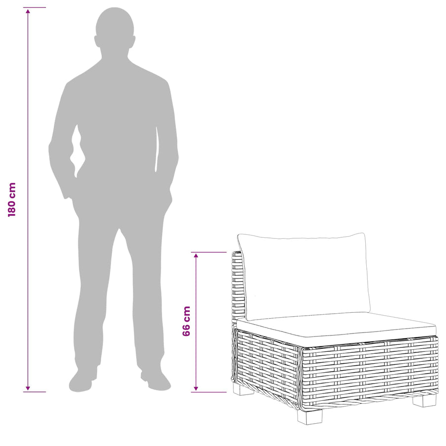 2 st Rieten Loungeset met Kussens GENDT Natuurlijk rattan
