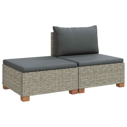 2 st Rieten Loungeset met Kussens GENDT Natuurlijk rattan