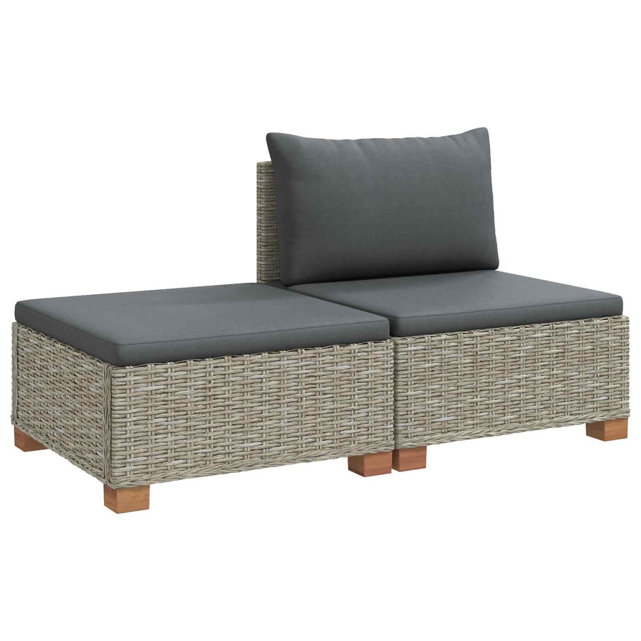 2 st Rieten Loungeset met Kussens GENDT Natuurlijk rattan