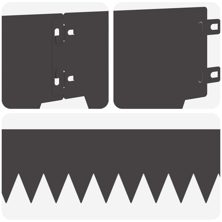 Tuinrand 10 pcs Lengte Hoogte 103 x 15 cm Staal Zwart