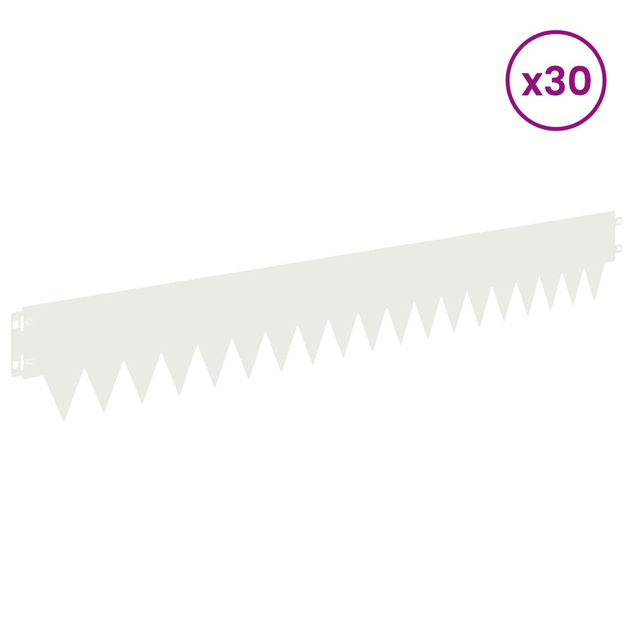Tuinrand 30 pcs 103 x 15 cm metaal Wit