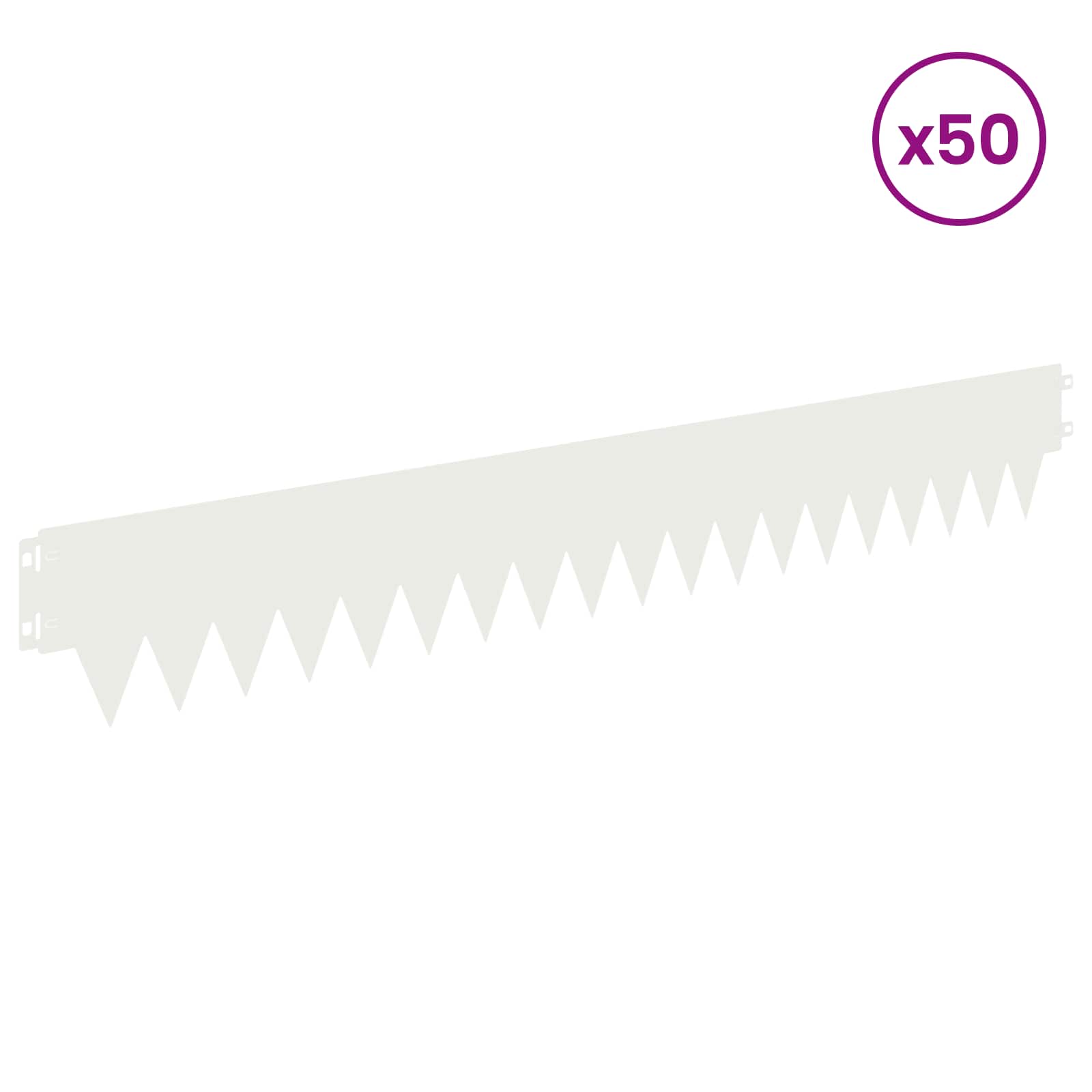 Tuinrand 50 pcs 103 x 15 cm metaal Wit