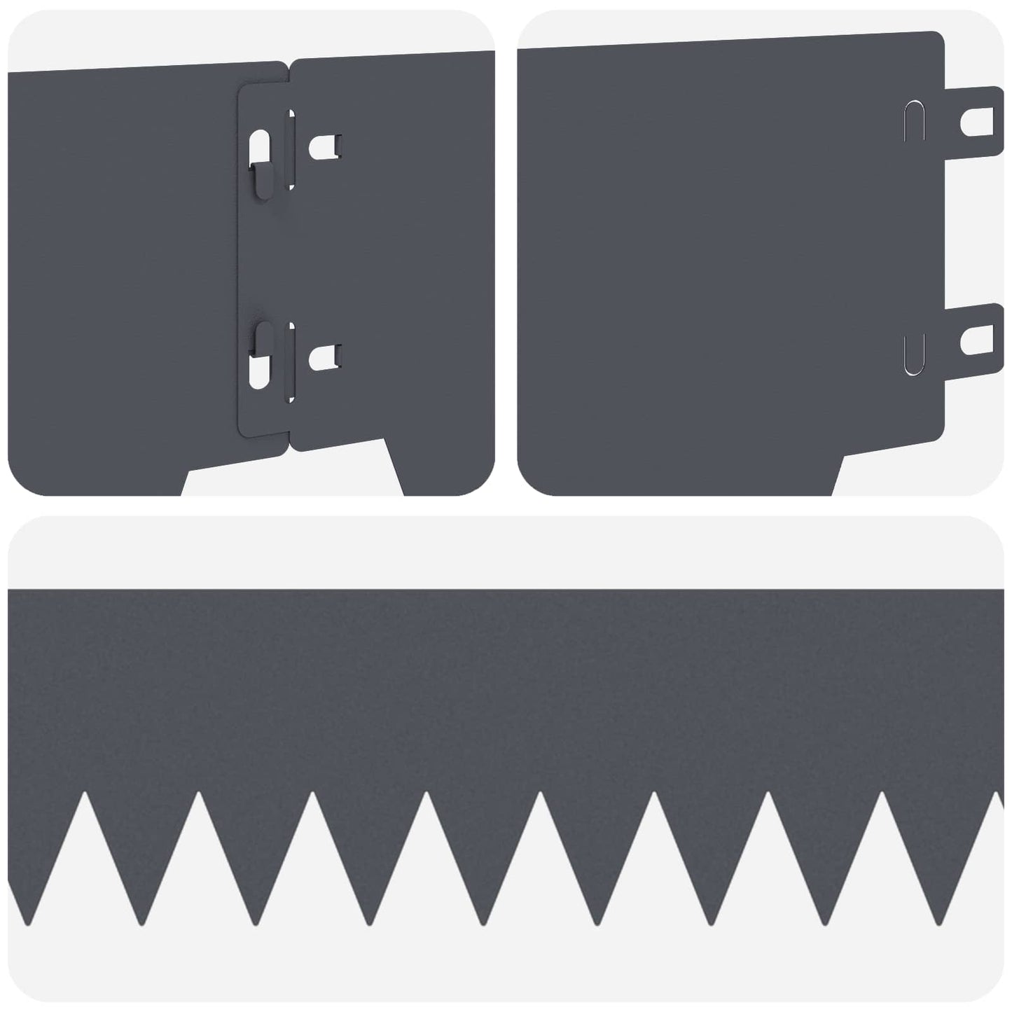 Tuinrand 10 pcs 103 x 15 cm metaal Antracietkleurig