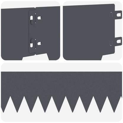 Tuinrand 10 pcs 103 x 15 cm metaal Antracietkleurig