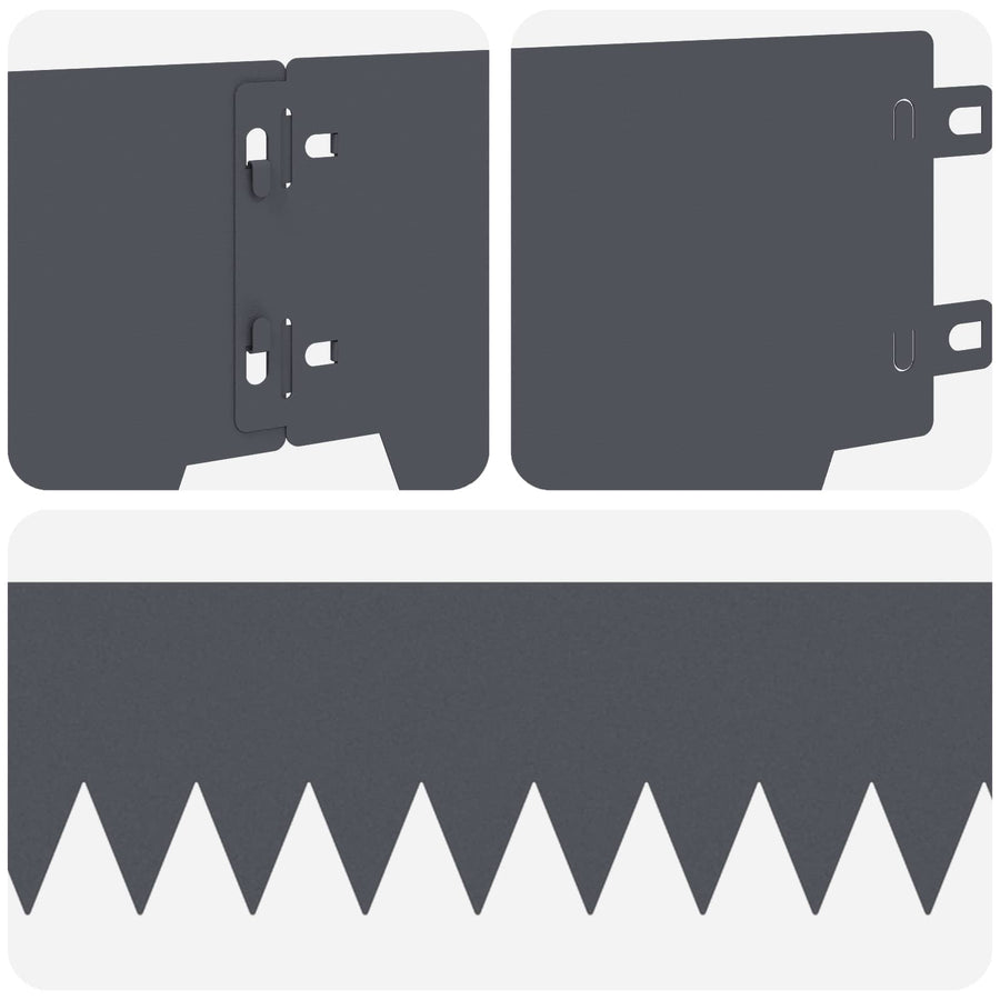 Tuinrand 30 pcs 103 x 15 cm metaal Antracietkleurig