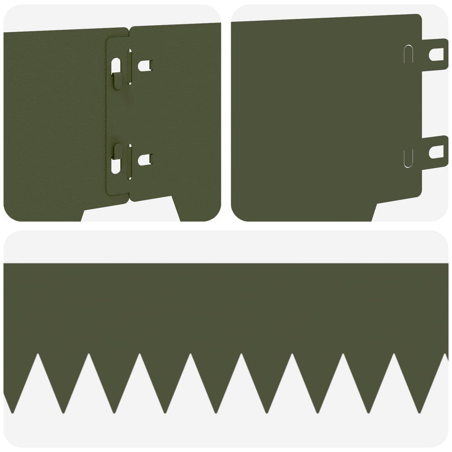 Tuinrand 20 pcs 103 x 15 cm metaal Olijfgroen