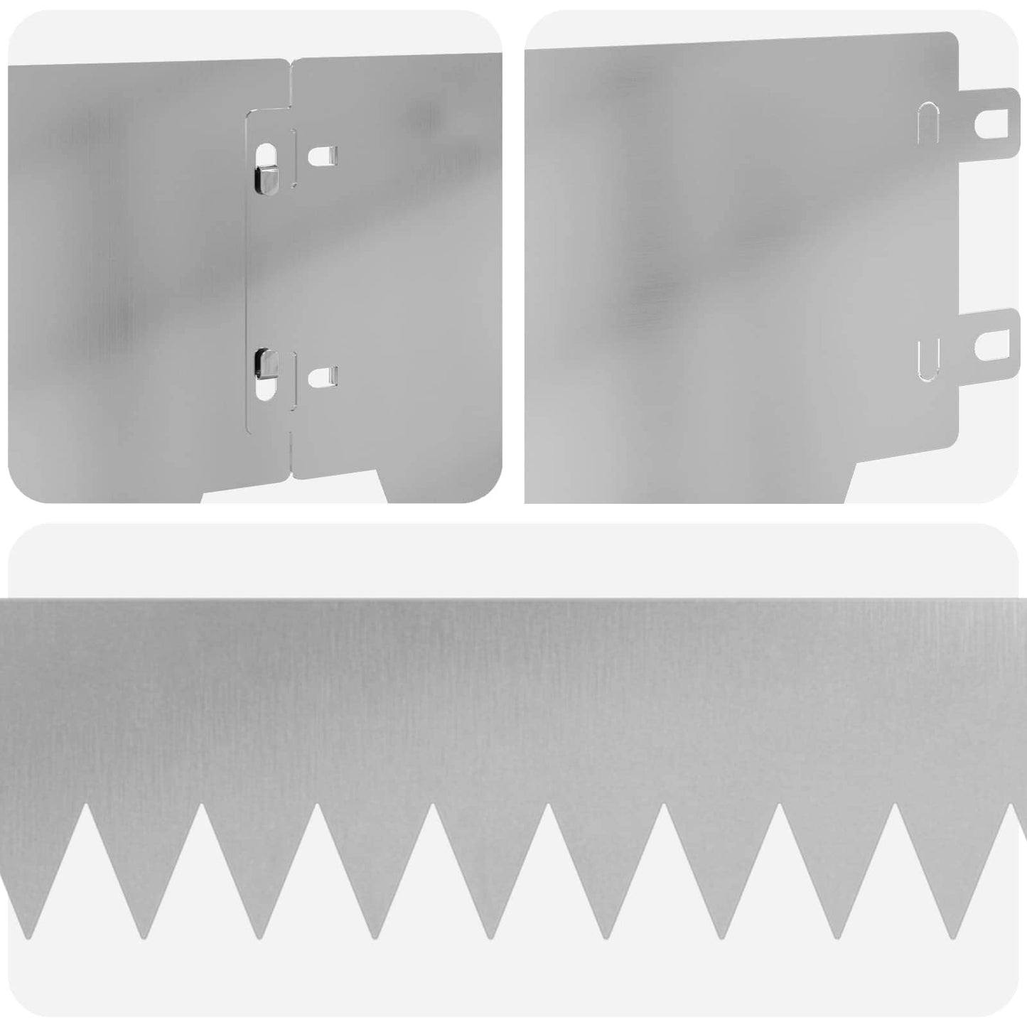 Tuinrand 10 pcs 103 x 15 cm metaal Zilverkleurig