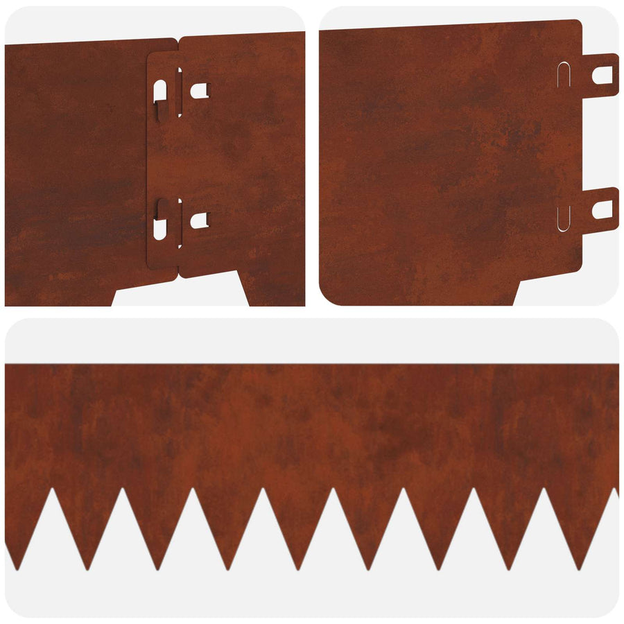 Tuinrand 10 pcs 103 x 15 cm metaal Roestig
