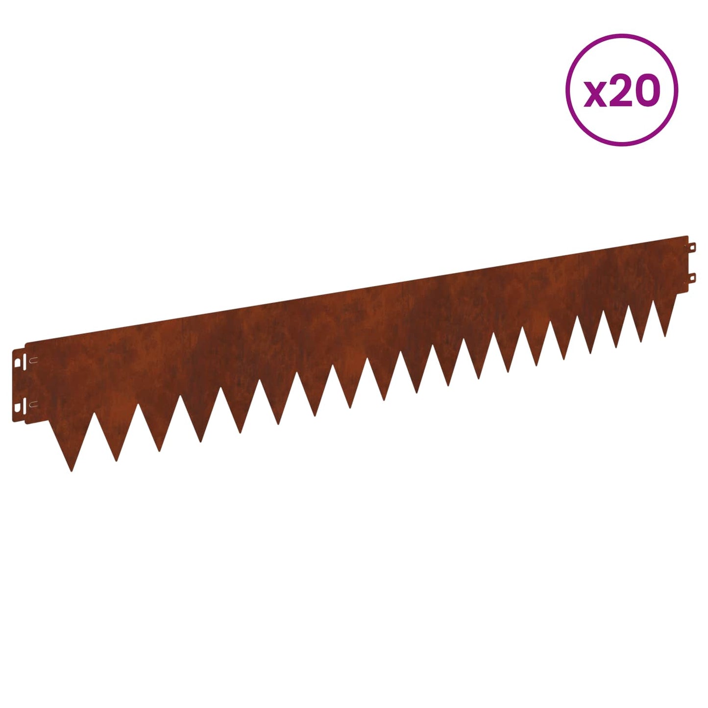 Tuinrand 20 pcs 103 x 15 cm metaal Roestig