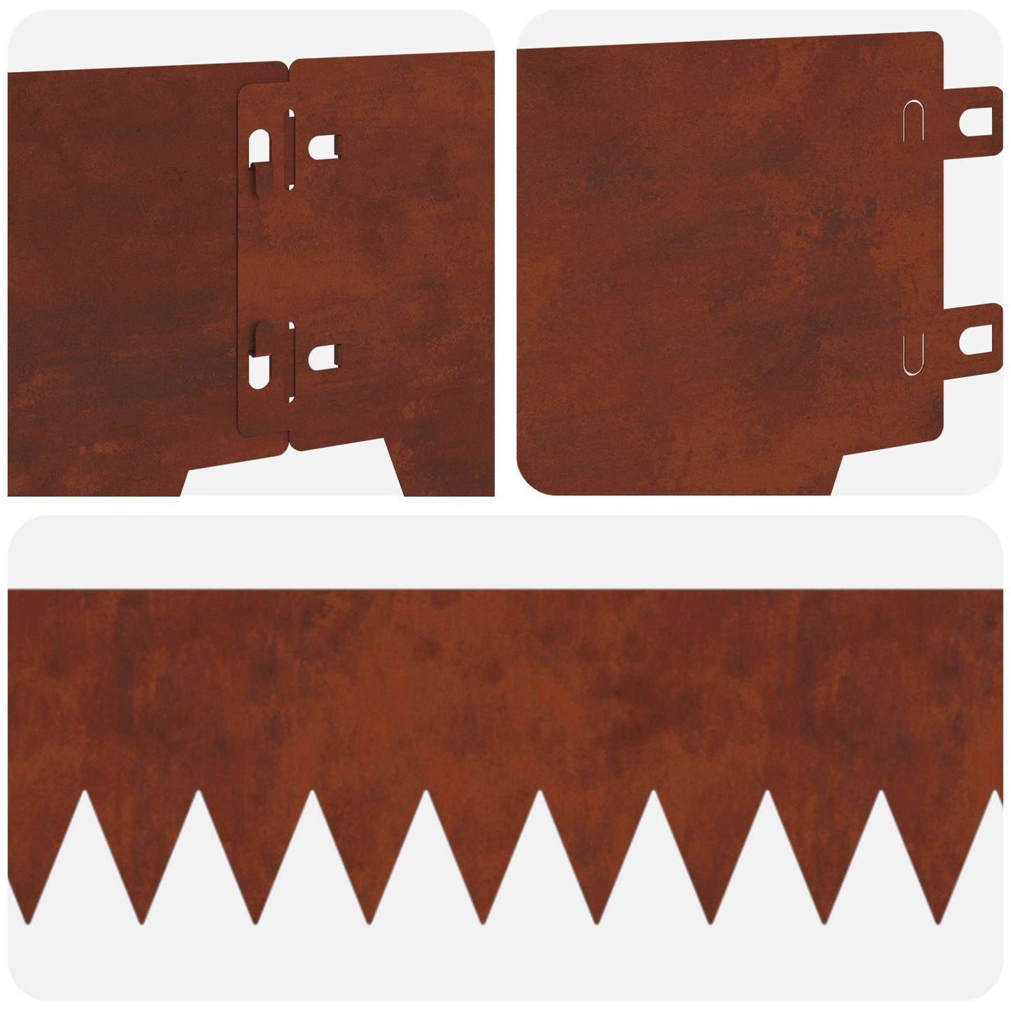 Tuinrand 30 pcs 103 x 15 cm metaal Roestig