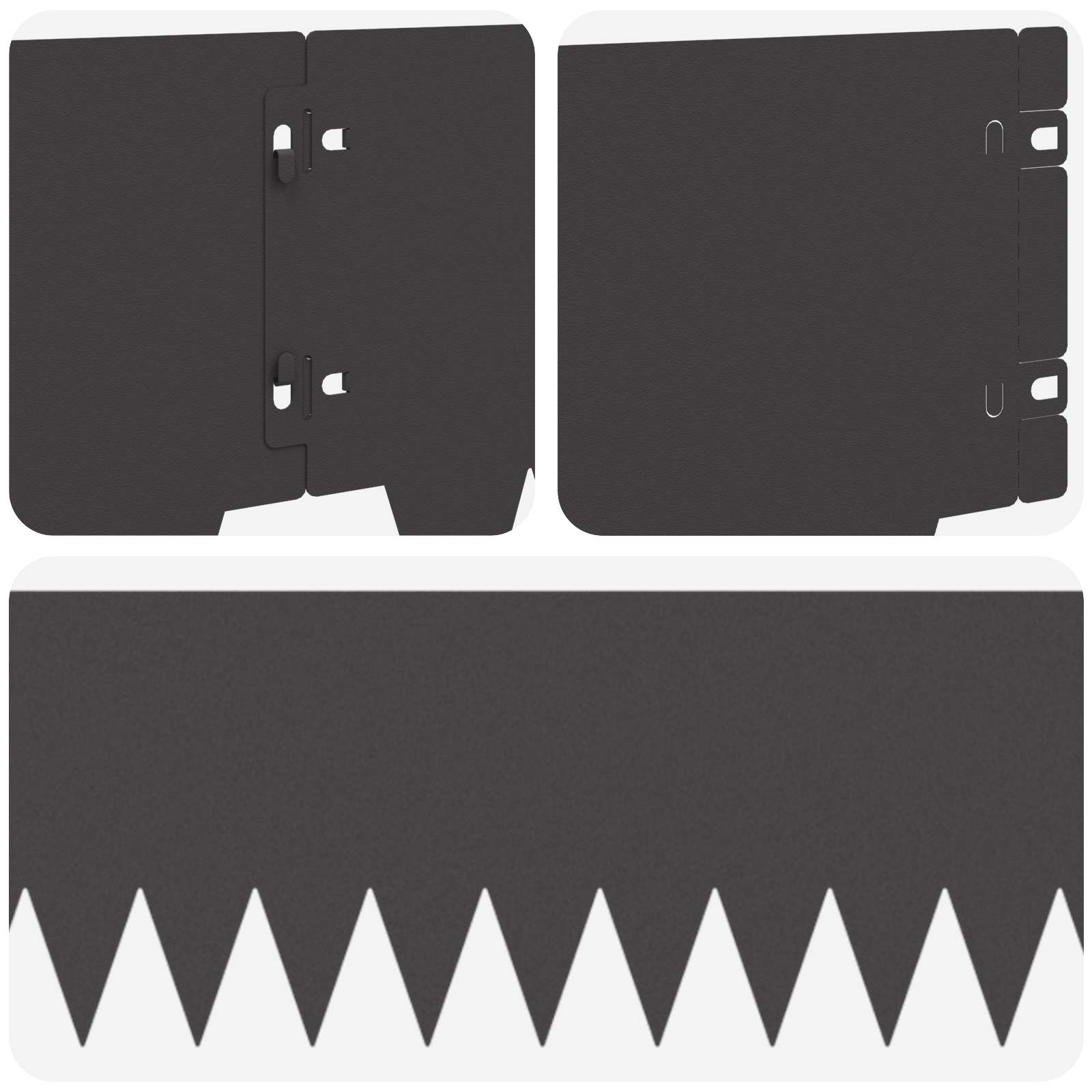 Tuinrand 20 pcs 103 x 20 cm metaal Zwart