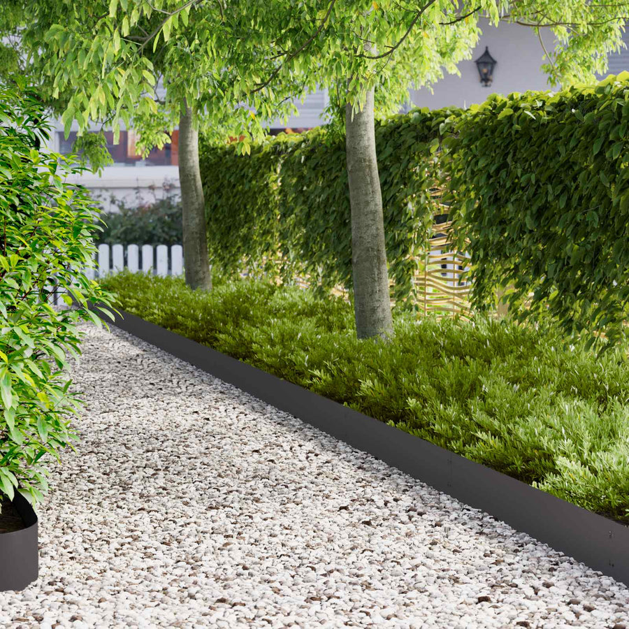 Tuinrand 20 pcs 103 x 20 cm metaal Zwart