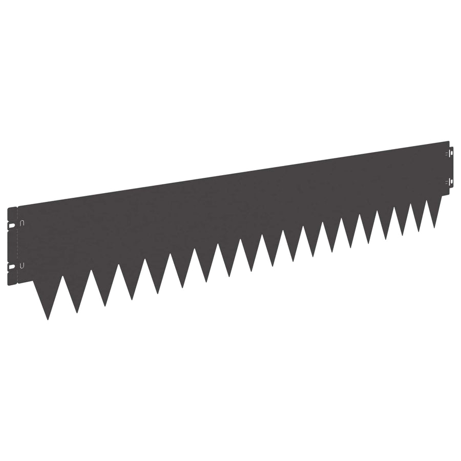 Tuinrand 20 pcs 103 x 20 cm metaal Zwart