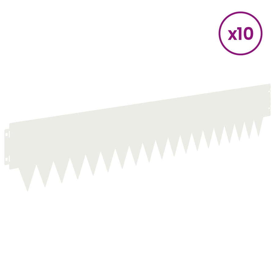 Tuinrand 10 pcs 103 x 20 cm metaal Wit