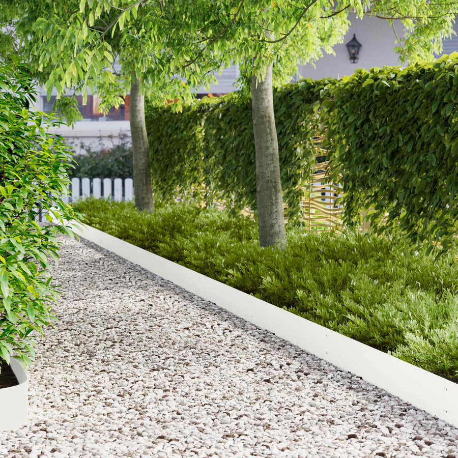 Tuinrand 30 pcs 103 x 20 cm metaal Wit