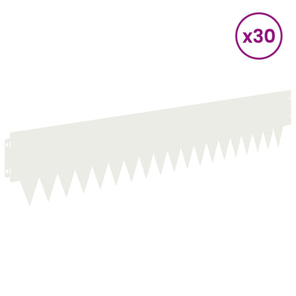 Tuinrand 30 pcs 103 x 20 cm metaal Wit