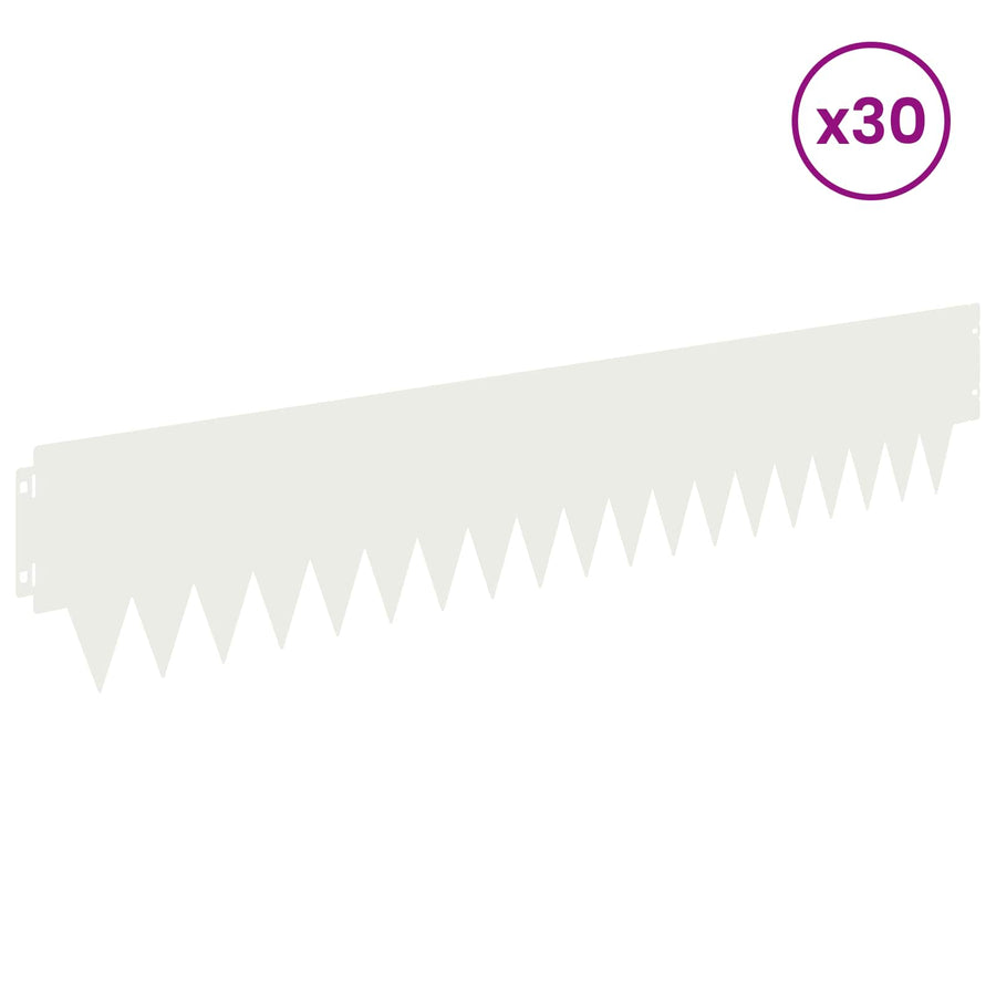 Tuinrand 30 pcs 103 x 20 cm metaal Wit