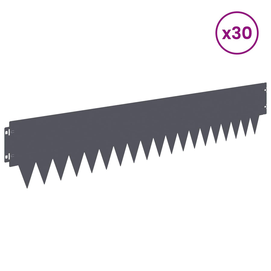 Tuinrand 30 pcs 103 x 20 cm metaal Antracietkleurig