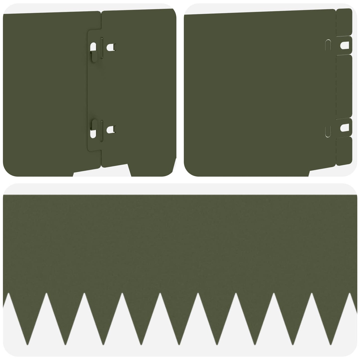 Tuinrand 10 pcs 103 x 20 cm metaal Olijfgroen
