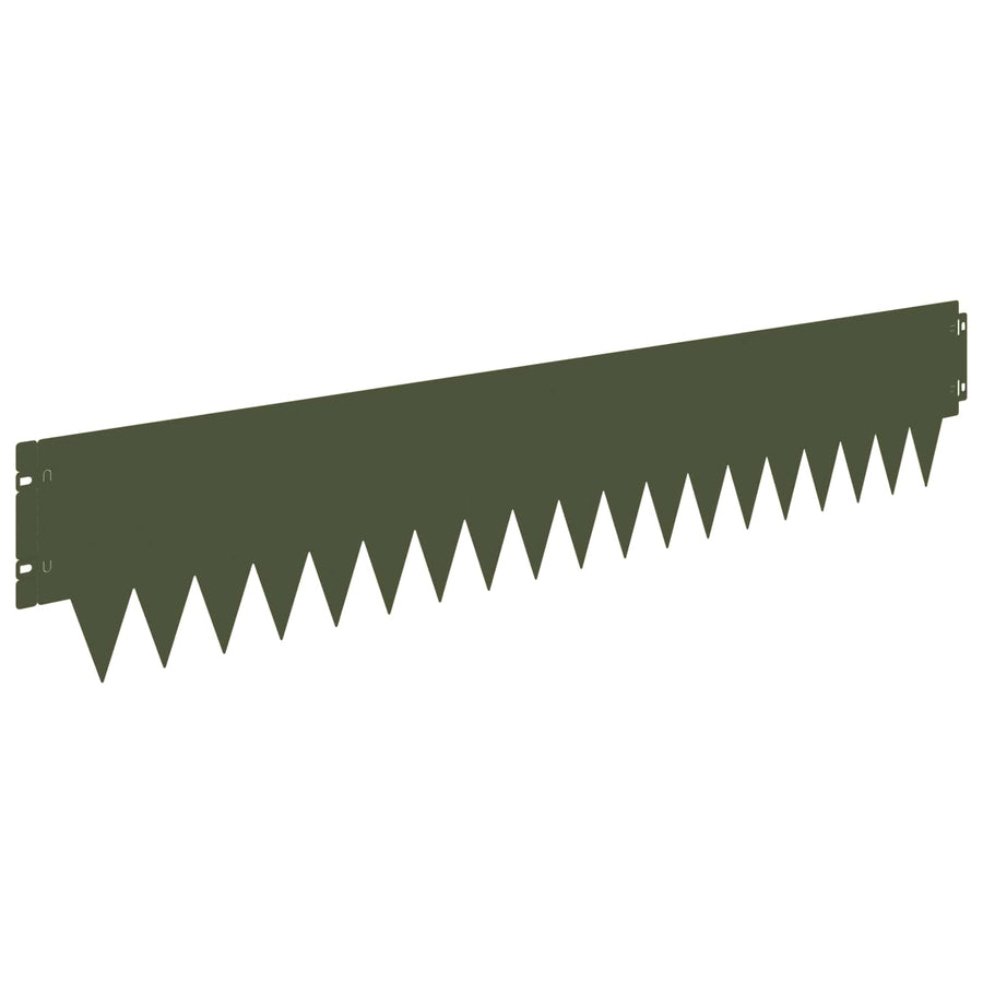 Tuinrand 10 pcs 103 x 20 cm metaal Olijfgroen