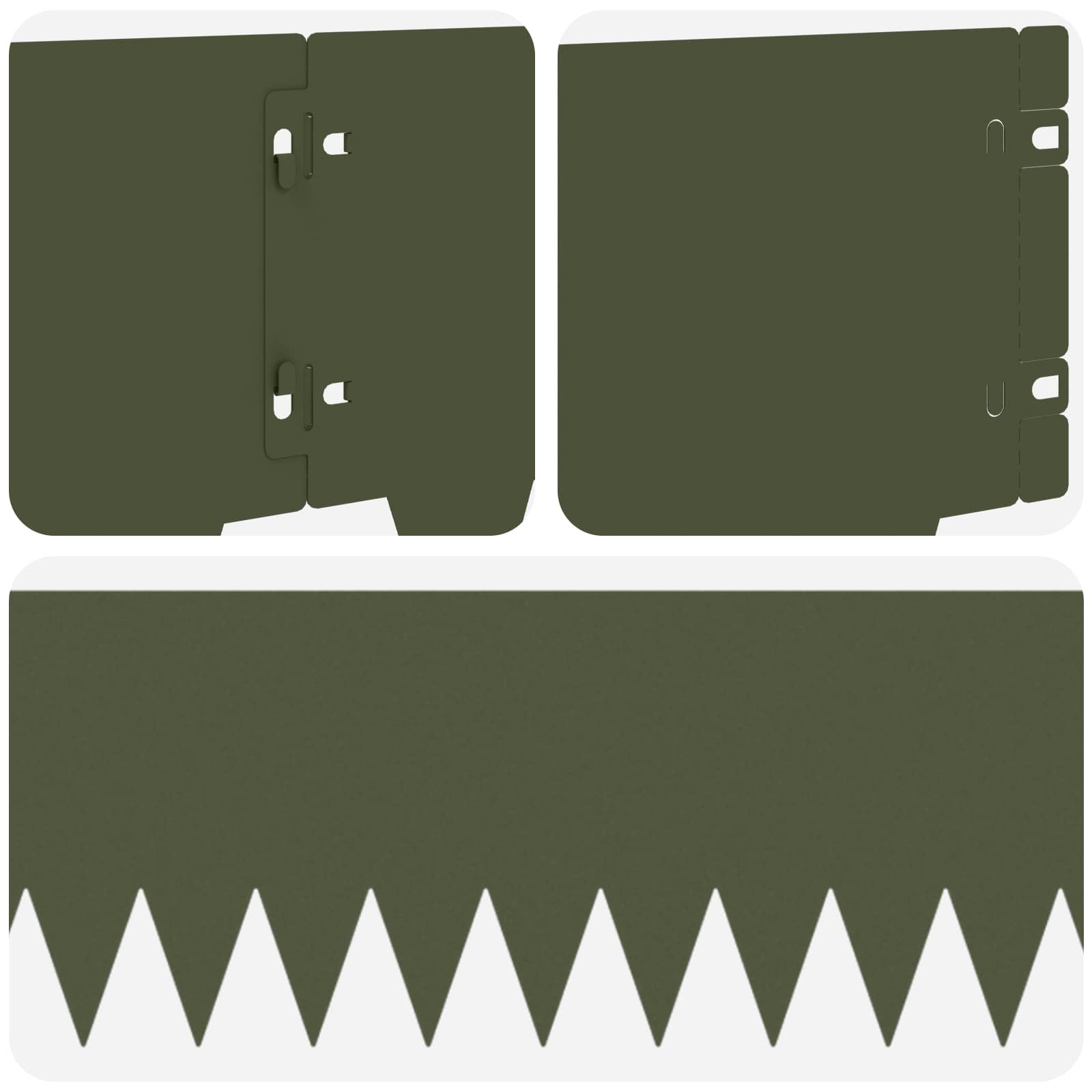 Tuinrand 20 pcs 103 x 20 cm metaal Olijfgroen