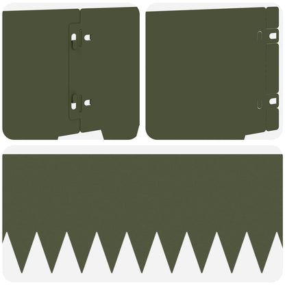 Tuinrand 20 pcs 103 x 20 cm metaal Olijfgroen
