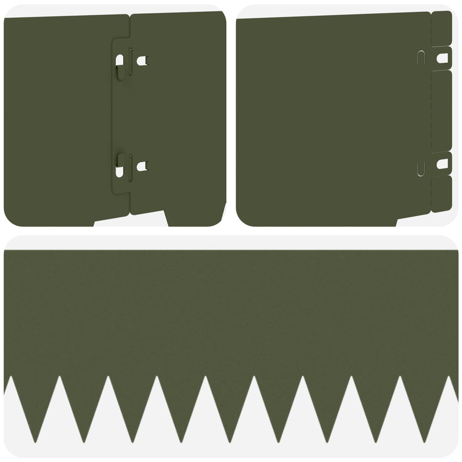 Tuinrand 20 pcs 103 x 20 cm metaal Olijfgroen