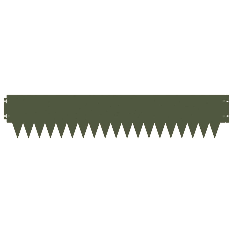 Tuinrand 20 pcs 103 x 20 cm metaal Olijfgroen