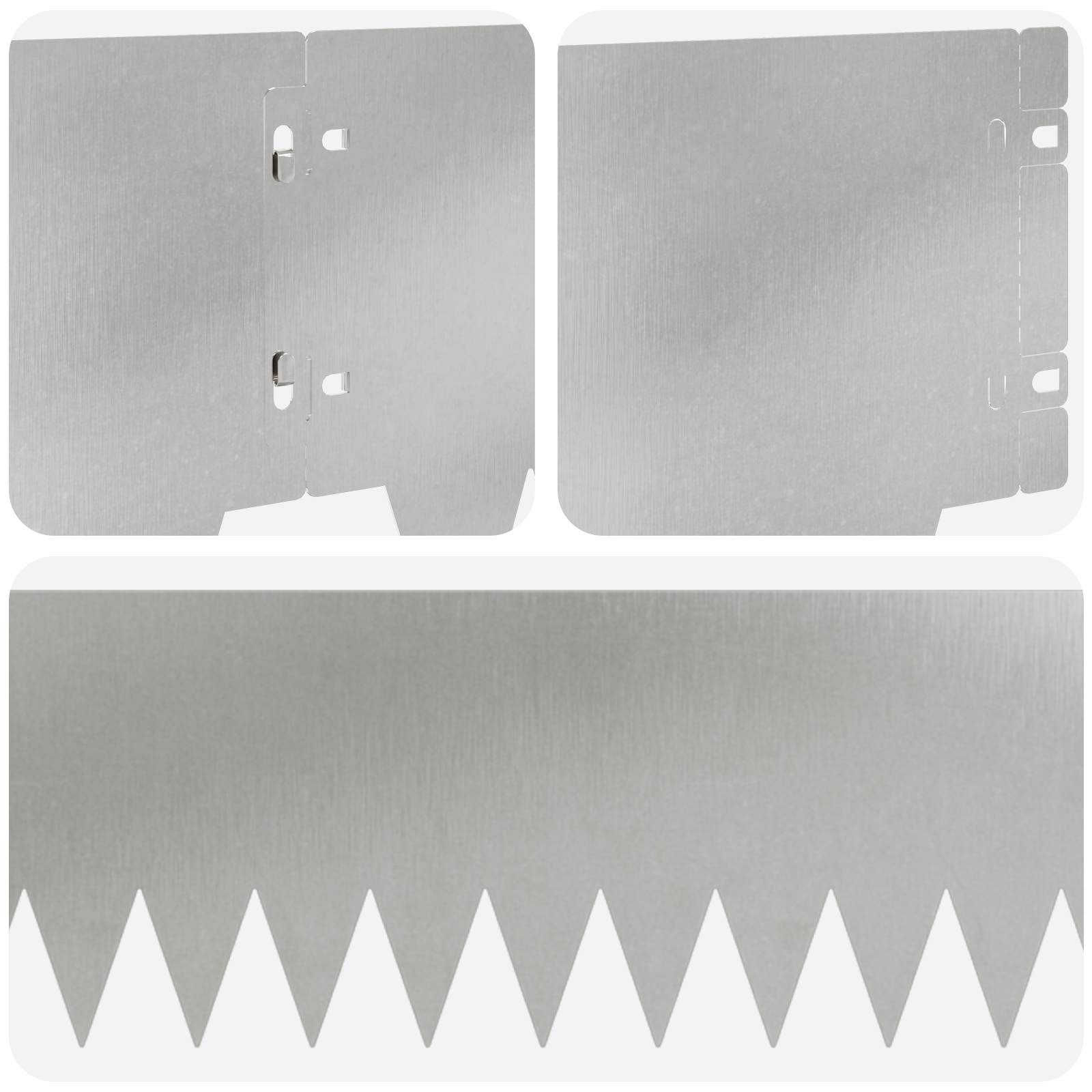Tuinrand 10 pcs 103 x 20 cm metaal Zilverkleurig
