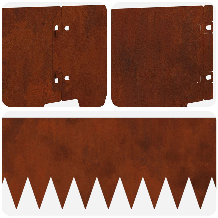 Tuinrand 10 pcs 103 x 20 cm metaal Roestig