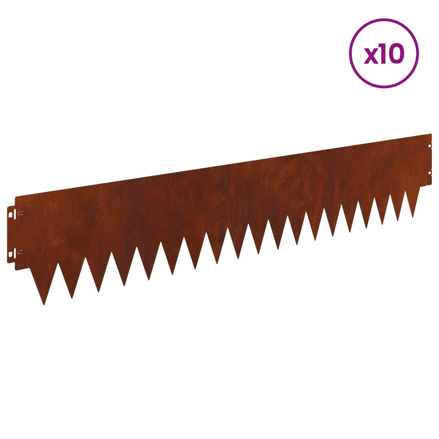 Tuinrand 10 pcs 103 x 20 cm metaal Roestig