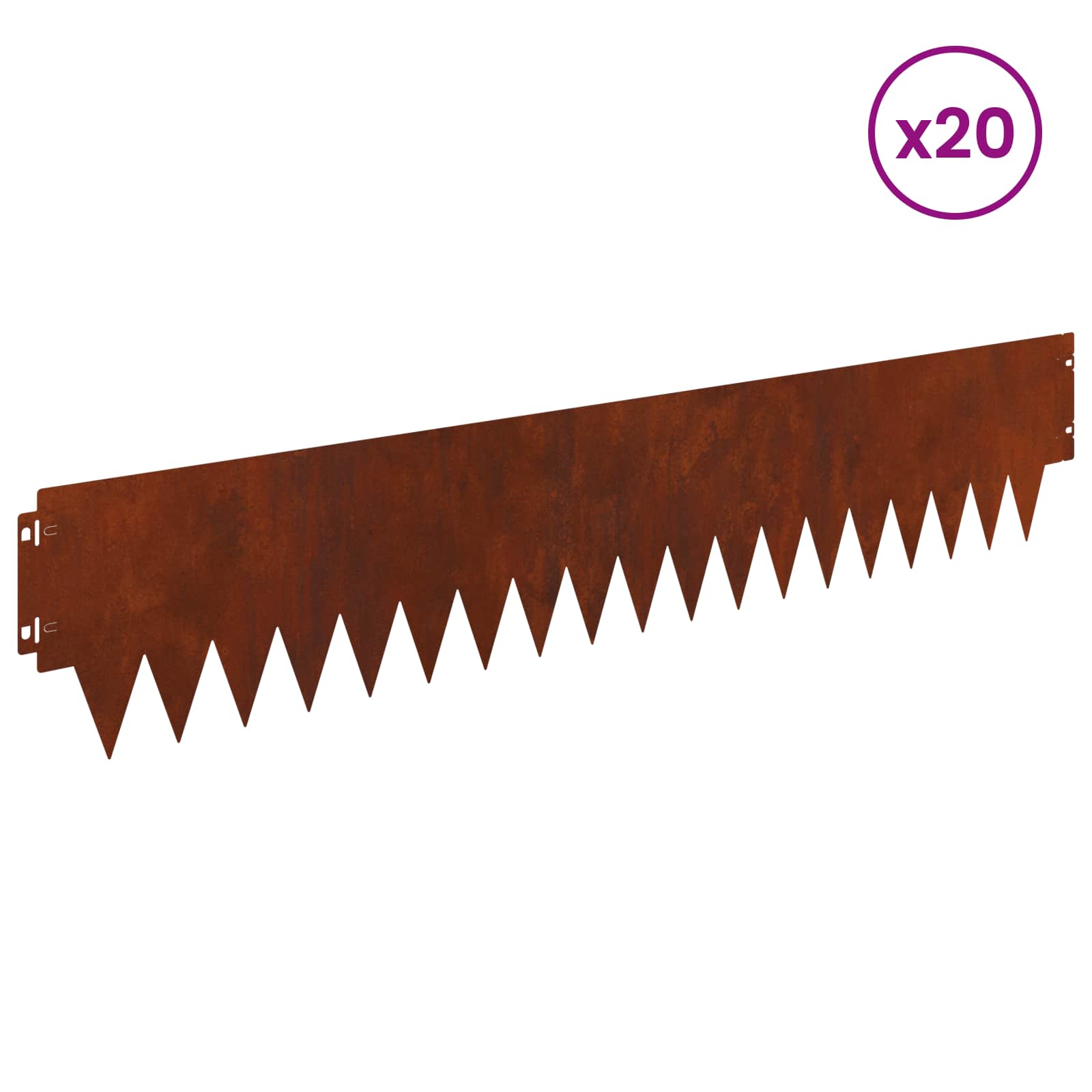 Tuinrand 20 pcs 103 x 20 cm metaal Roestig