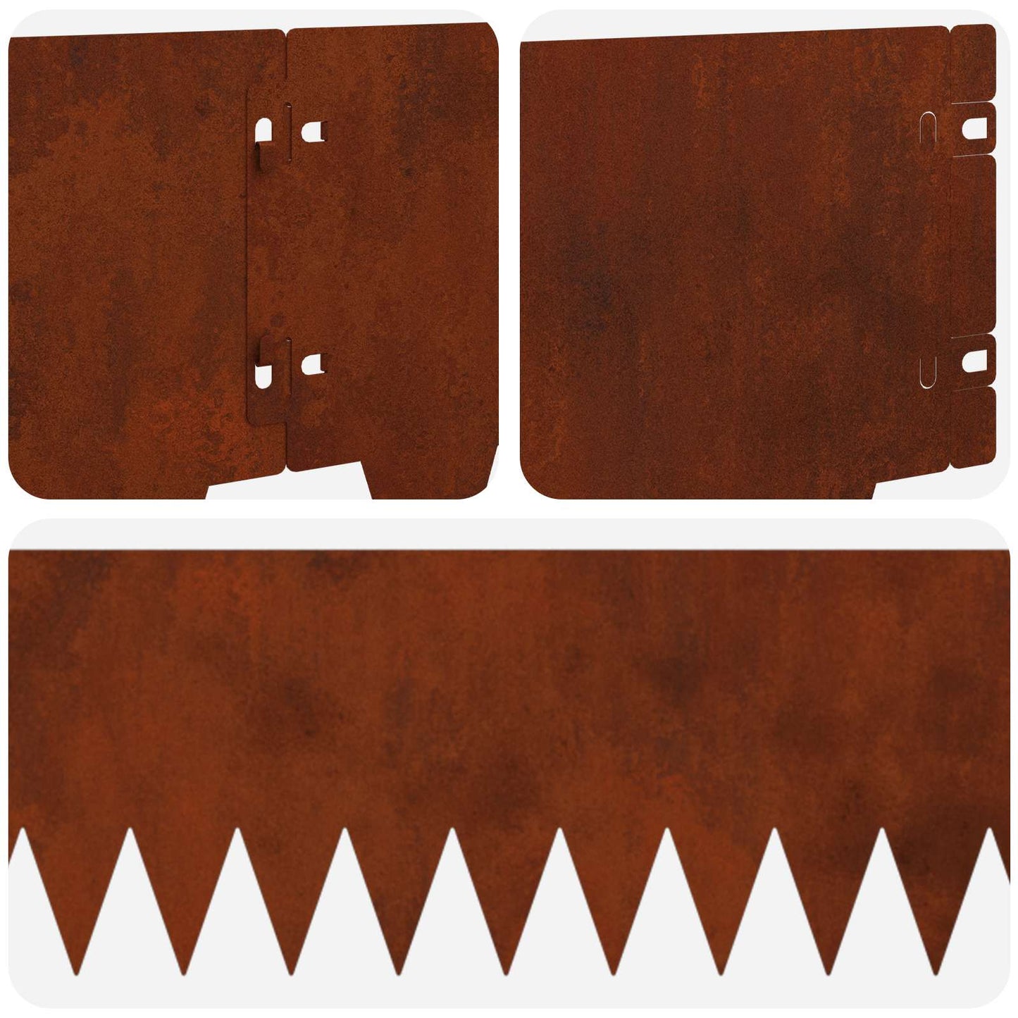 Tuinrand 30 pcs 103 x 20 cm metaal Roestig