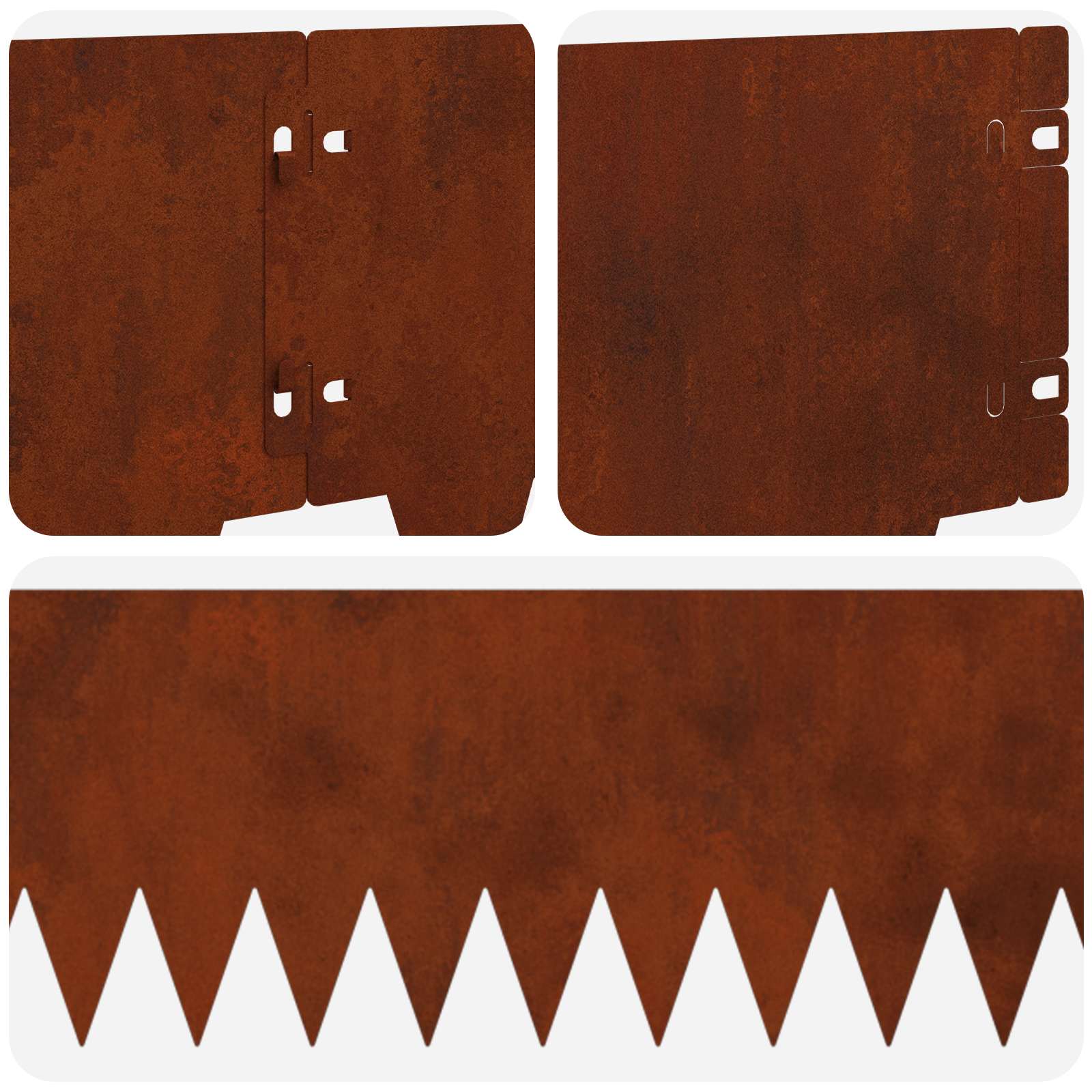 Tuinrand 30 pcs 103 x 20 cm metaal Roestig