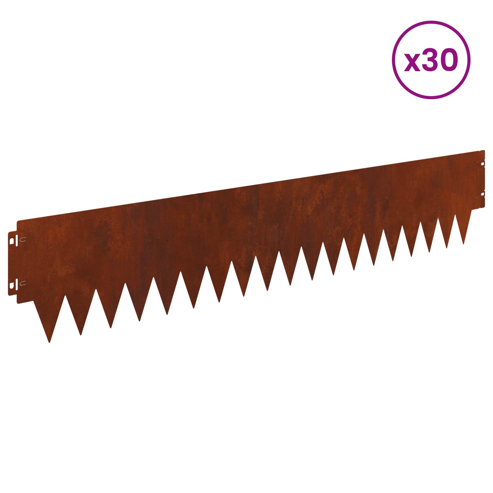 Tuinrand 30 pcs 103 x 20 cm metaal Roestig