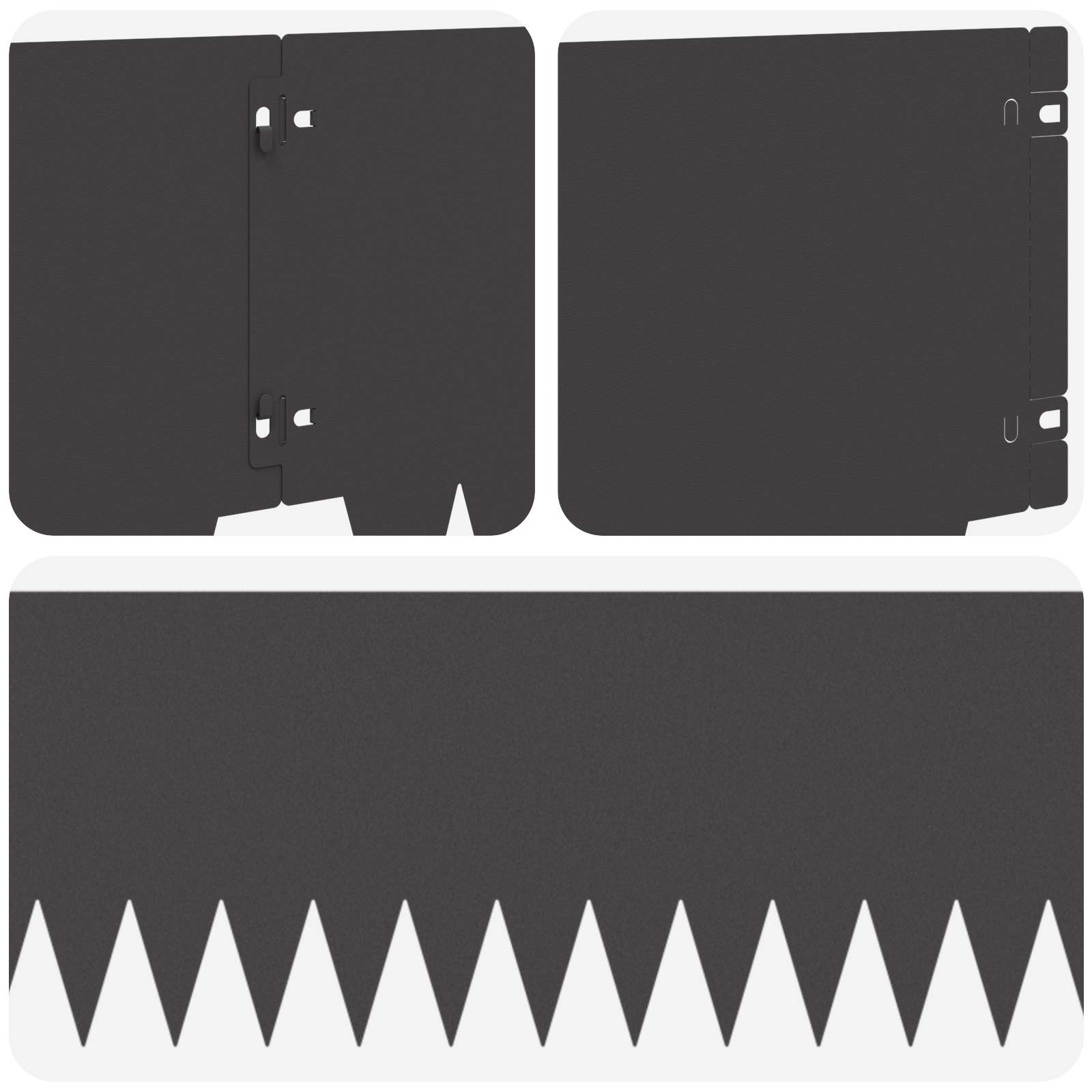 Tuinrand 10 pcs 103 x 25 cm metaal Zwart