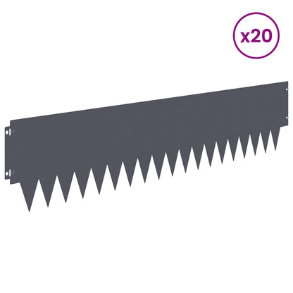 Tuinrand 20 pcs 103 x 25 cm metaal Antracietkleurig