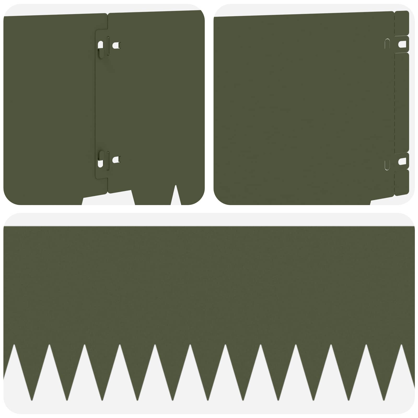 Tuinrand 10 pcs 103 x 25 cm metaal Olijfgroen