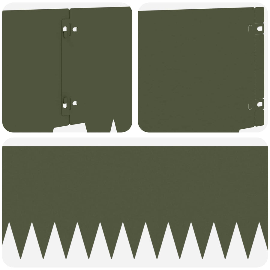 Tuinrand 10 pcs 103 x 25 cm metaal Olijfgroen