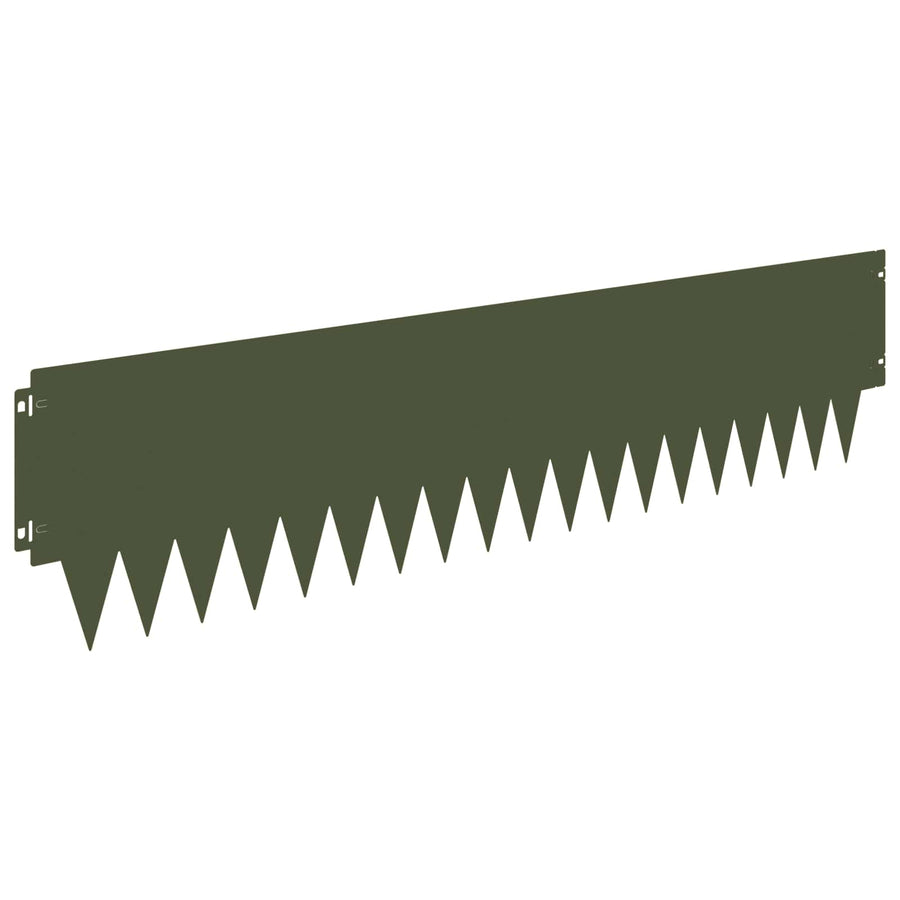 Tuinrand 10 pcs 103 x 25 cm metaal Olijfgroen