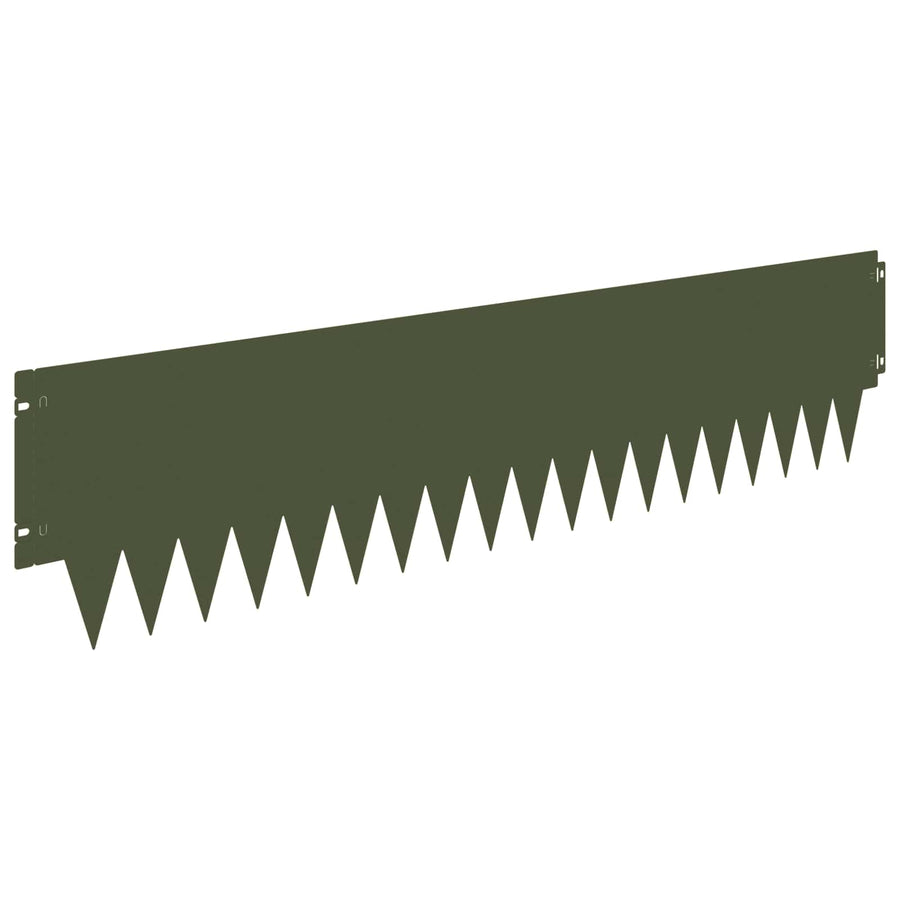 Tuinrand 20 pcs 103 x 25 cm metaal Olijfgroen