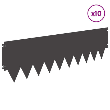 Tuinrand 10 pcs 103 x 30 cm metaal Zwart