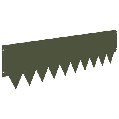 Tuinrand 20 pcs 103 x 30 cm metaal Olijfgroen