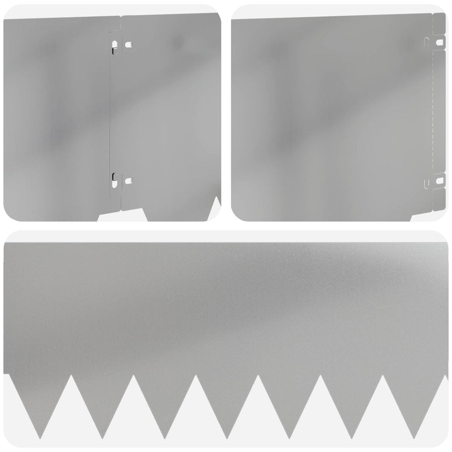 Tuinrand 10 pcs 103 x 30 cm metaal Zilverkleurig